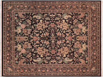 handmade Traditional Nagi Black Beige Hand Knotted RECTANGLE 100% WOOL area rug 8x10